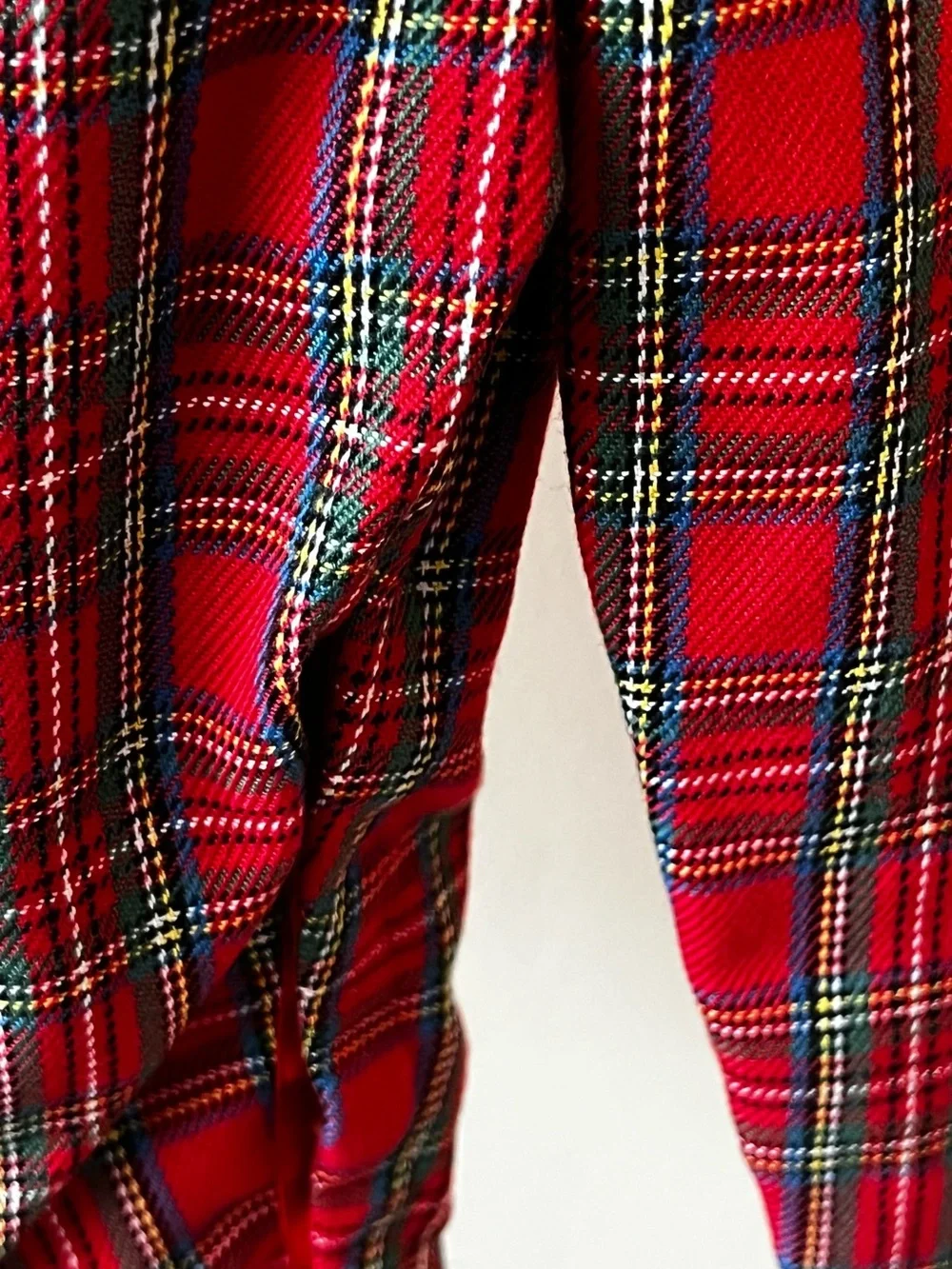 Vintage Classic Red Tarten Plaid Smocked Kids Romper with Train Embroidery